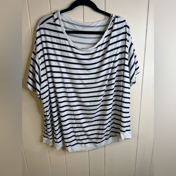 Lane Bryant Short Sleeve Striped Top 22/24 - Picture 1 of 5